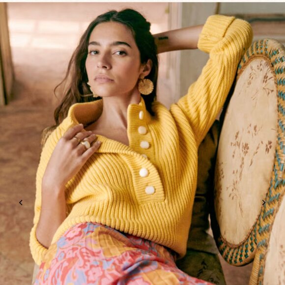 Sezane Lucas Jumper/Sweater - Yellow XXS - Picture 5 of 5